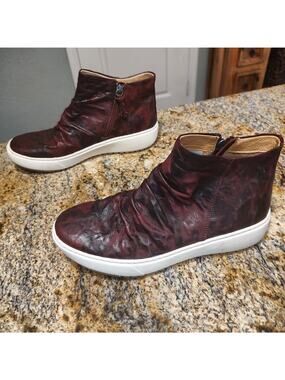 Söfft Burgundy Leather Ankle Boots Womens US Size 9M ID SF034710